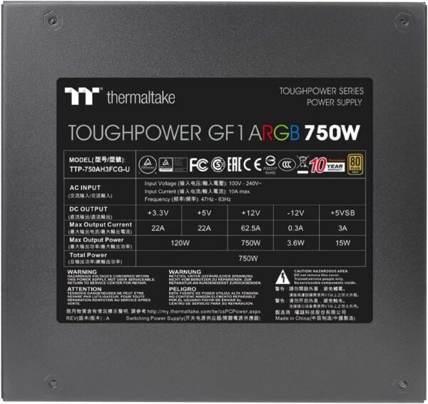 THERMALTAKE TOUGHPOWER GF1 ARGB 750W - immagine 4